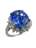 Unheated Blue Sapphire Diamond Ring GIA Certification