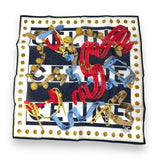 Celine Handkerchief White Gold & Blue Color Straps Printed 46x 46cm