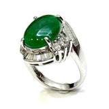 750WG Jade & Diamond Ring