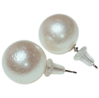 PT900 White South Sea Pearl Earrings 12to12.7MM 2.7G