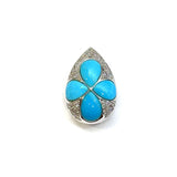 18KWG Turquois & Diamond Pendant