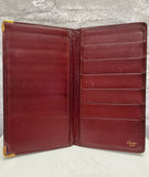 CARTIER Bordeaux Leather Bifold Long Wallet Purse Card Case