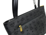 MCM Monogram Shoulder Bag Black Nylon