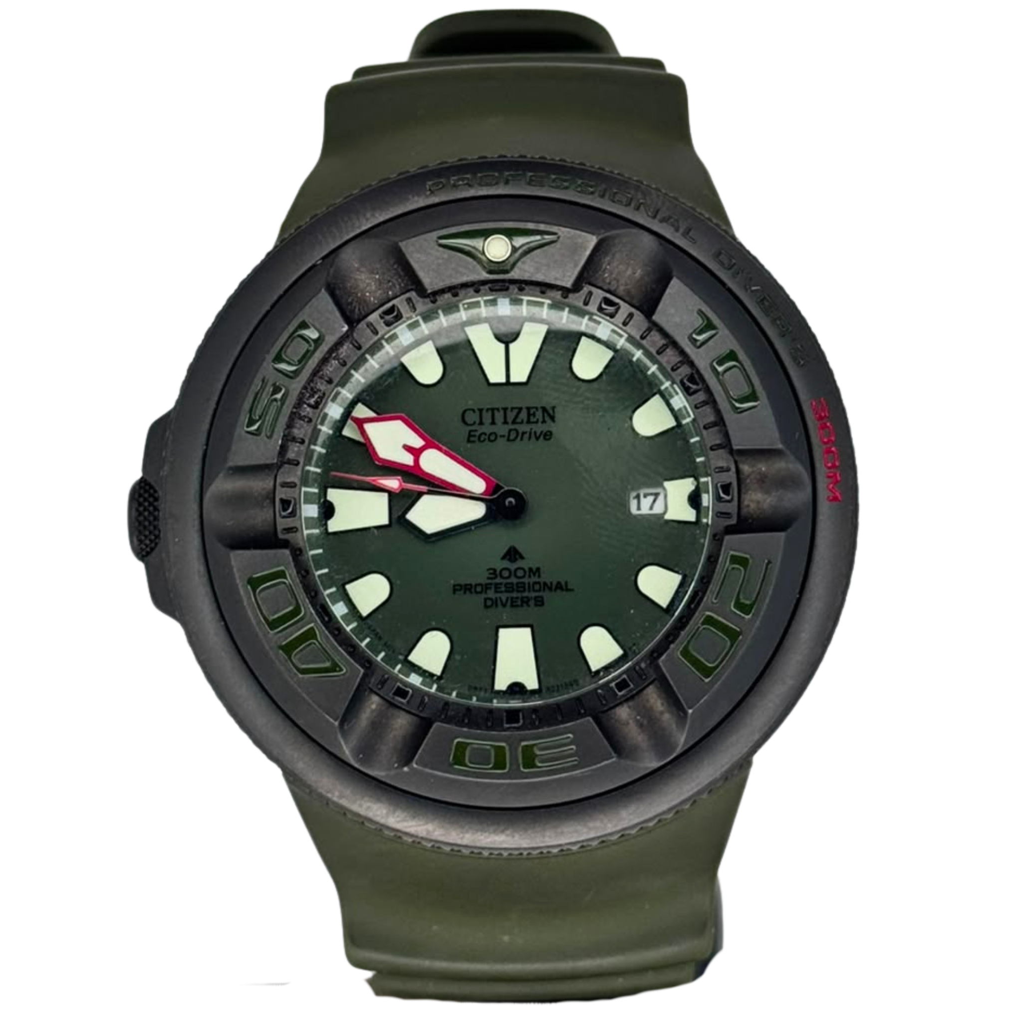 Citizen BJ8057-09X Promaster Diver Ecozilla Eco-Drive Green Dial Green Polyurethane Watch, 48mm Main image