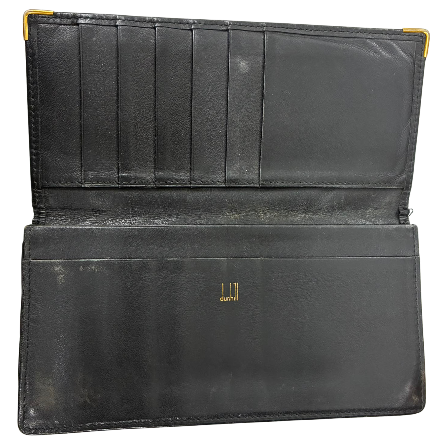 Dunhill Oxford Leather Long Wallet Gold Toned Corner Accents Secondary image