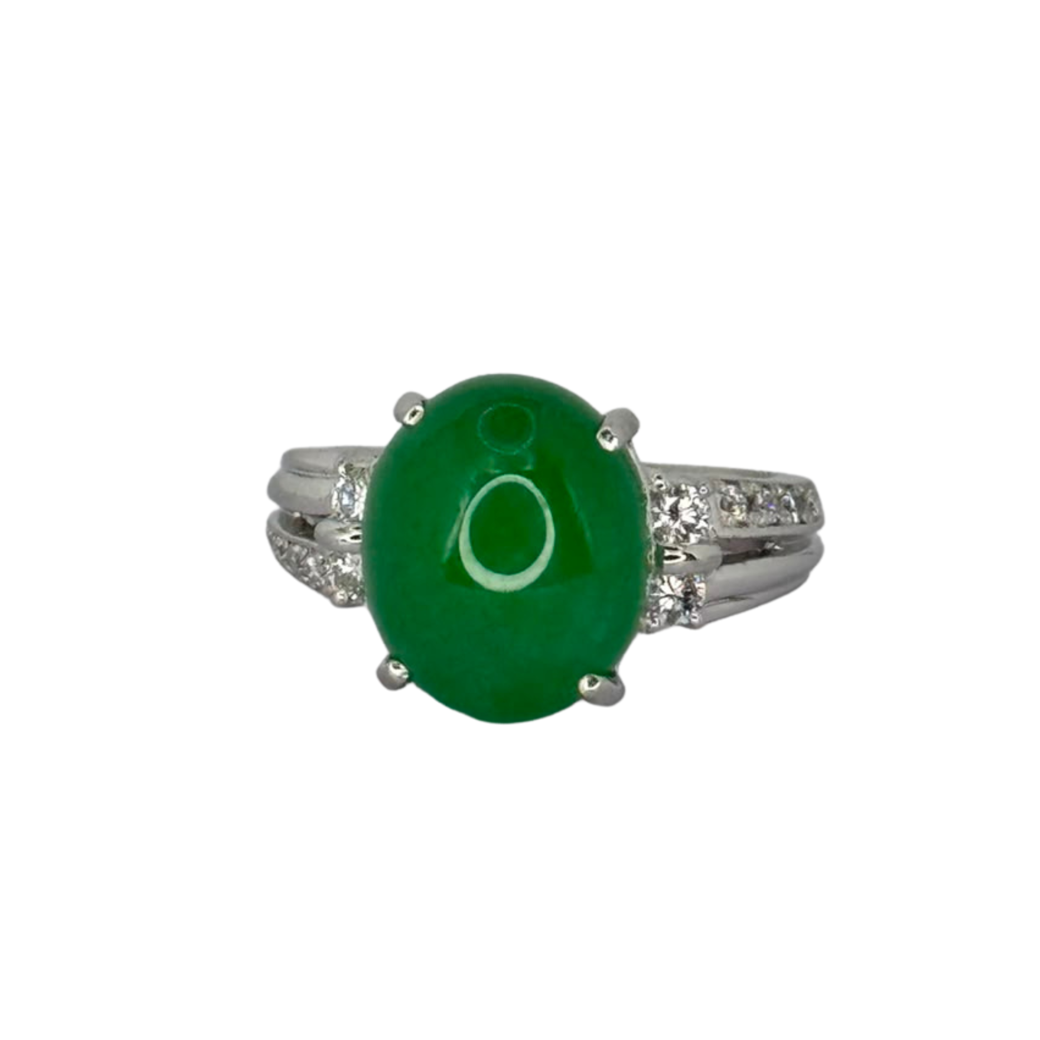 PT900 Burma A Jade Diamond Ring With Cert