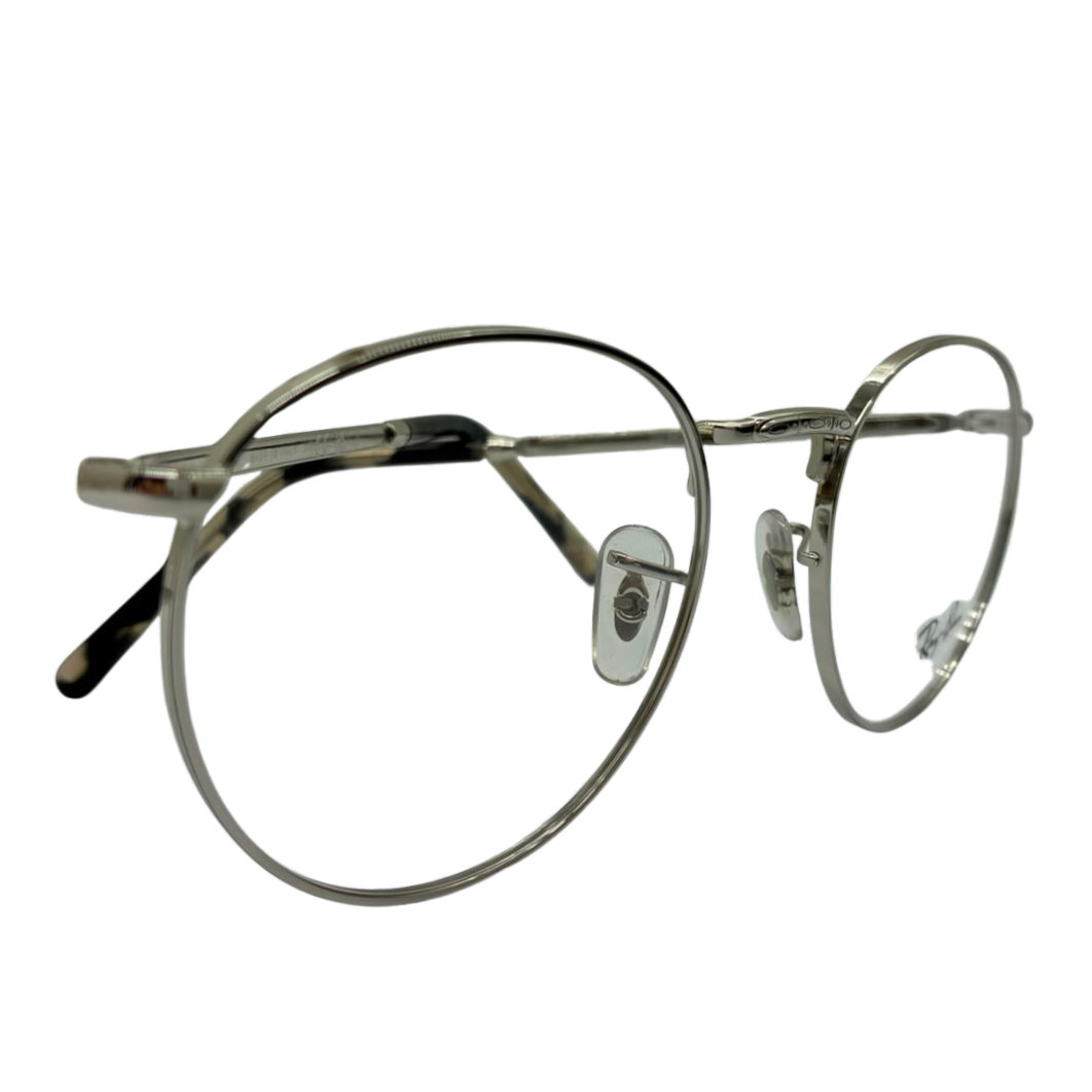 RayBan RB3637V New Round Optics Eyeglasses Silver Metal
