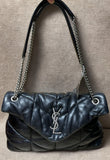 Saint Laurent Black Quilted Leather Small Loulou Puffer Shoulder Bag