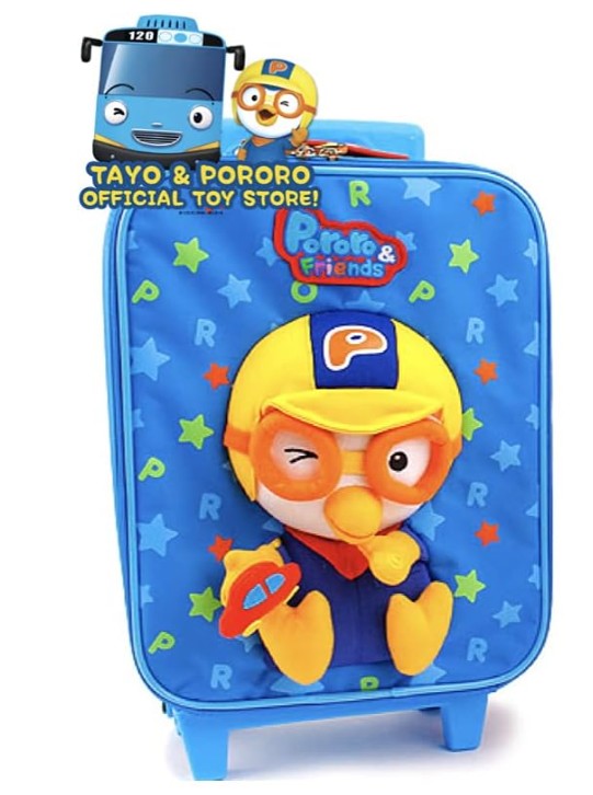 Pororo Kids 3D Carrier Bag Blue, Children Travel Luggage Bag from Iconix Korea Main image