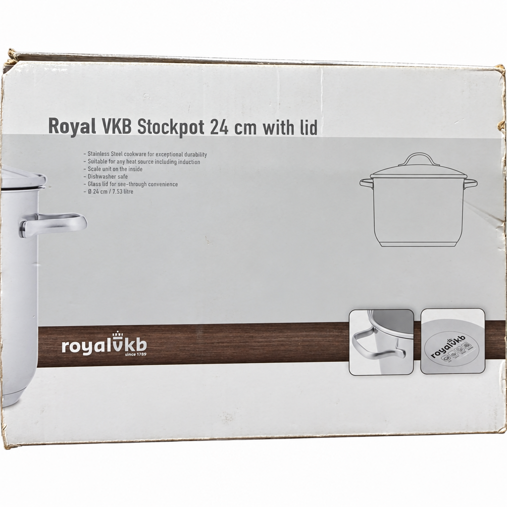 Royal VKB 24cm Stainless Steel Stock Pot With Lid