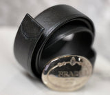 Prada Saffiano Leather Belt With Engraved Oval Plaque Buckle