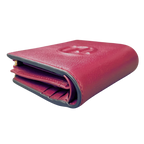 FION Pebbled Leather BiFold Wallet Raspberry