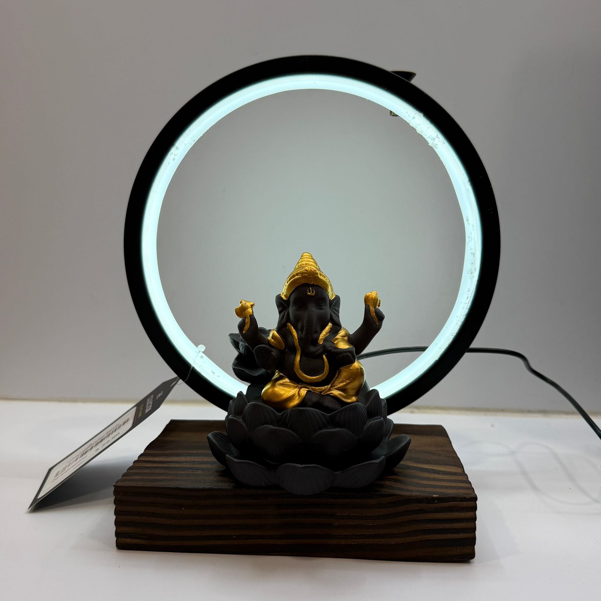 Ganesh With LED Ring (Adjustable Light) Main image