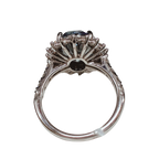 18KWG Blue Lab Grown Diamond Ladys Ring With Cert 6.34GM