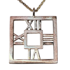 Tiffany And Co Atlas Open Square Pendant Necklace 6.8GM