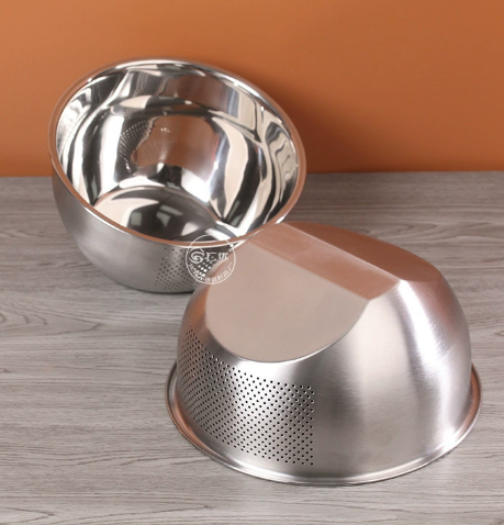 Colander Bowl-Slanted/ Stainless Steel/ 24cm