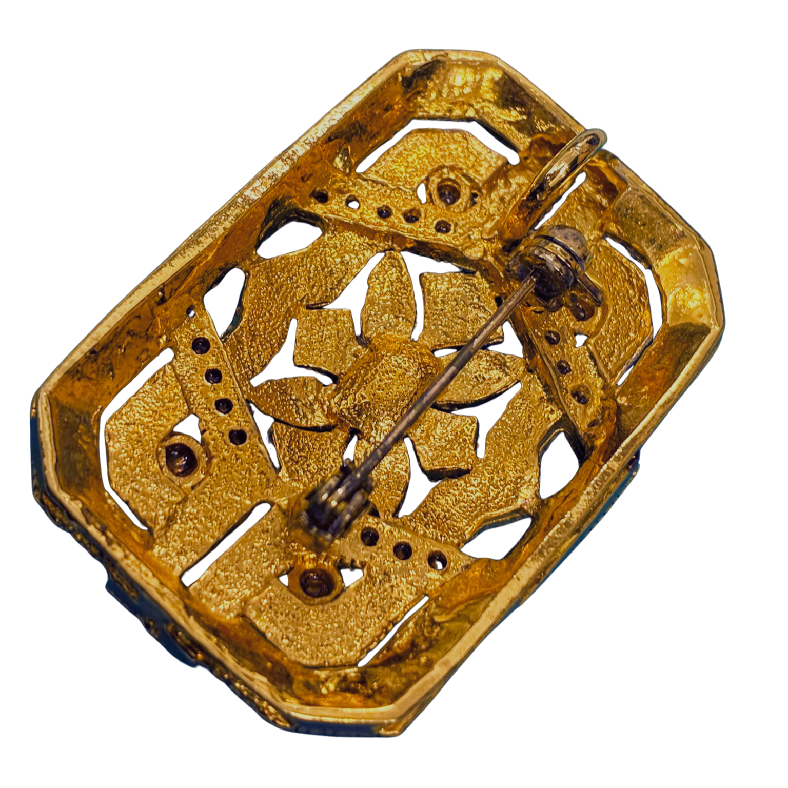 Gold Tone Metal  Vintage Art Deco Style Brooch