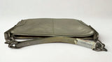 Vintage Furla Metallic Silver Pebbled Leather Shoulder Bag