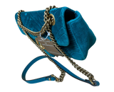 Gucci Teal Velvet GG Marmont Mini Metelasse Shoulder Bag