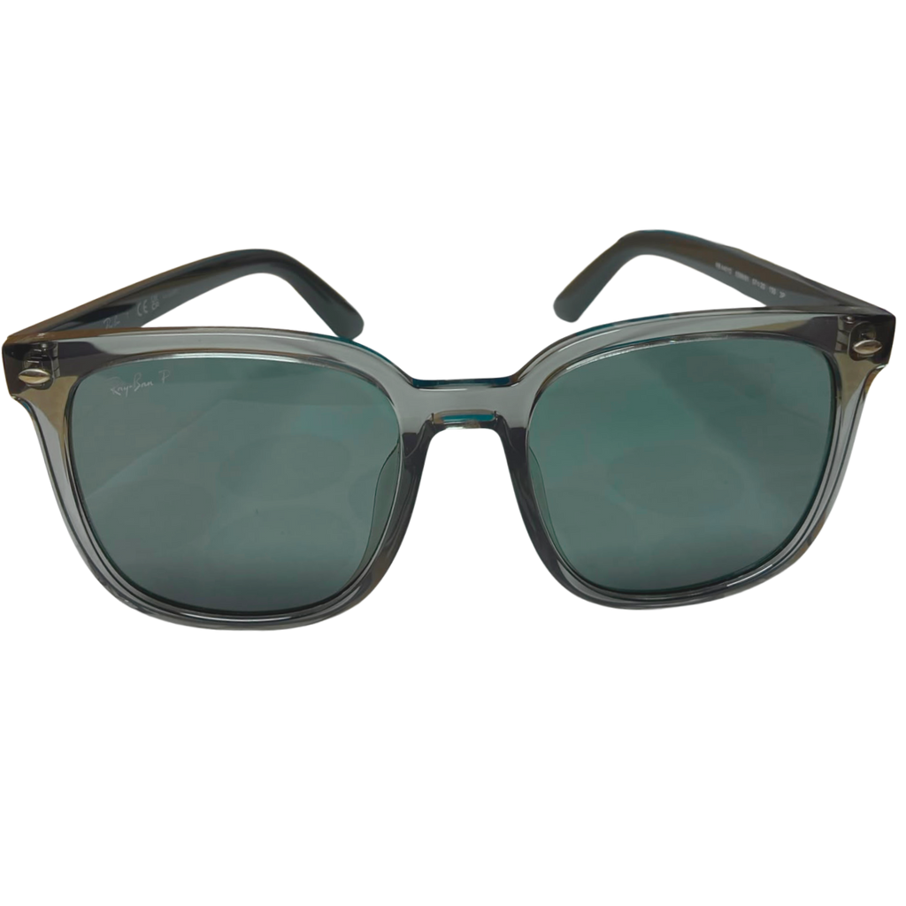 RayBan RB4401D Polarized Sunglasses Transparent Grey Dark Grey Lenses