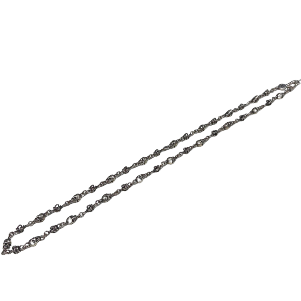 Justin Davis Silver Skull Chain Necklace SV925 30.2G