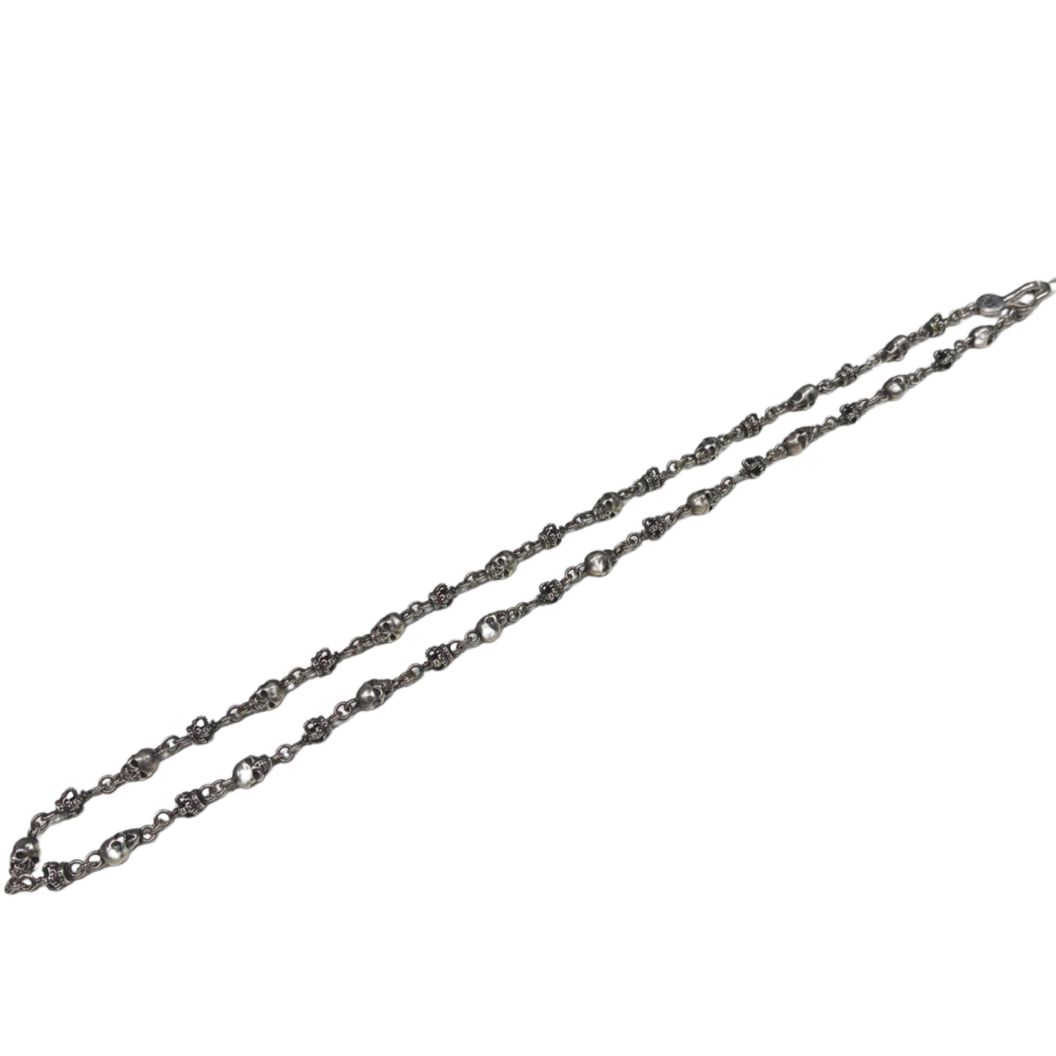 Justin Davis Silver Skull Chain Necklace SV925 30.2G