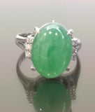 PT900 Jade with Diamond Ring