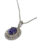 750WG Blue Sapphire With Diamond Necklace 5.6GM