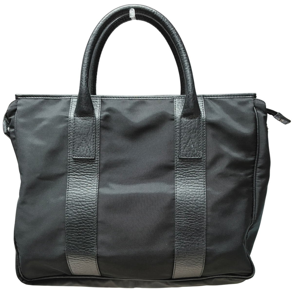 Salvatore Ferragamo Black Nylon And Leather Trim Business Briefcase Tote Bag