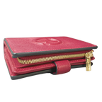 FION Pebbled Leather BiFold Wallet Raspberry