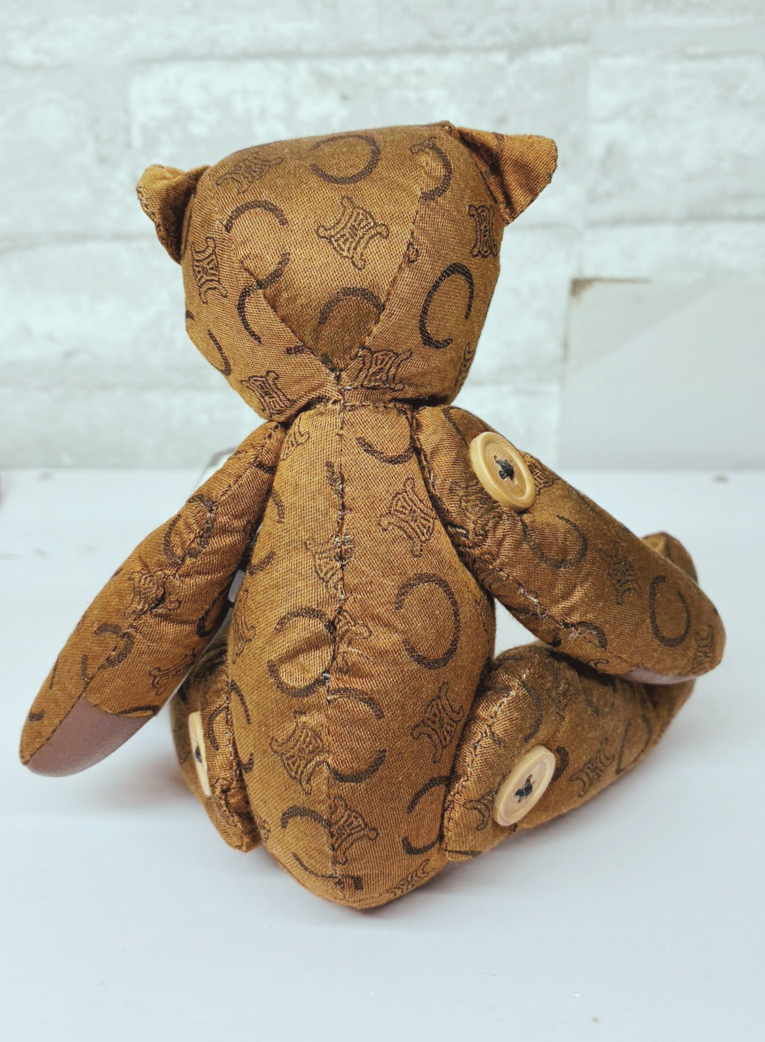Celine Macadam Canvas And Leather Teddy Bear Stuffed Animal