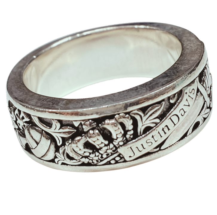 Justin Davis SRJ202 Holy Sacrament Ring SV925 13.1G Size 18 With Box Main image