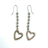 Gucci, 925 Silver Ball Chain & Heart Shape Earring (Made In Italy)