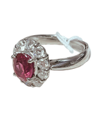 PT900 Ruby With Diamonds Ring 8.7GM