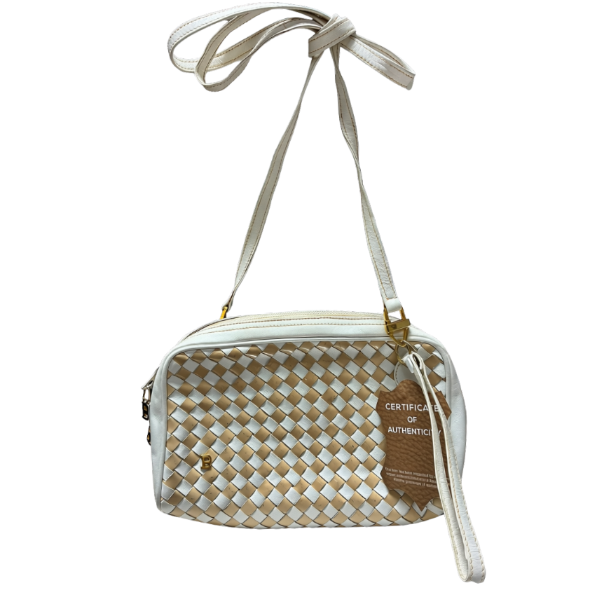 Bally Woven Checkerboard 3 Way Camera Bag Shoulder Bag