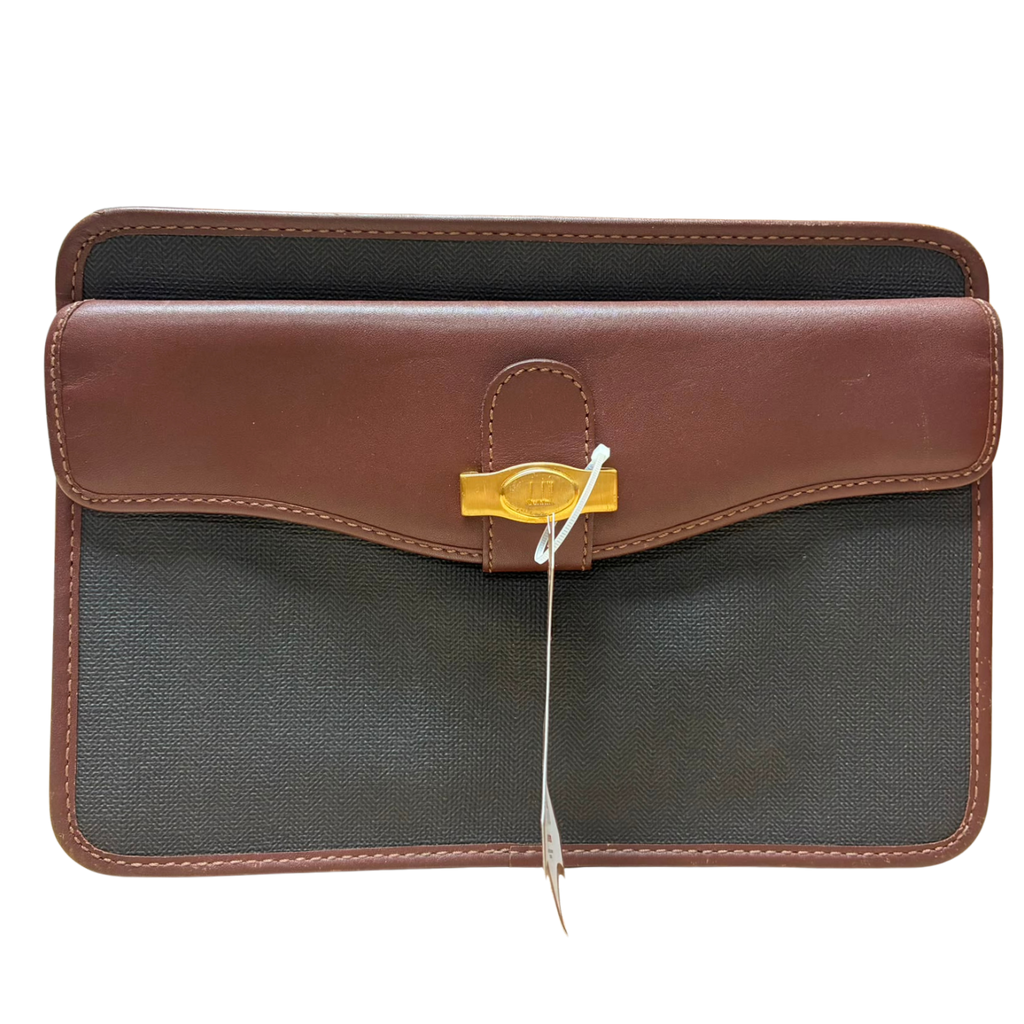 Dunhill Canvas And Leather Clutch Bag