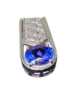 PT900 Tanzanite And Diamonds Pendant 5.8G
