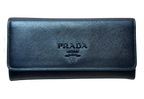 Prada Large Saffiano Leather Wallet Black