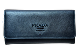 Prada Large Saffiano Leather Wallet Black