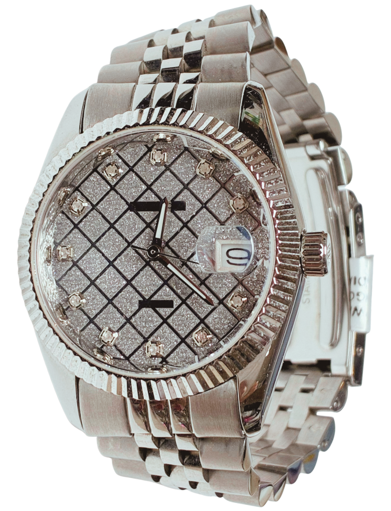 Aries Gold G 1068 Heritage Series Glitter Silver Stainless Steel Strap Watch