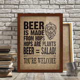 Poster Hub Beer Is Salad Art Decor