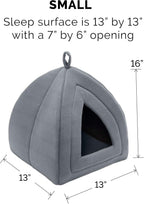 Furhaven Cat Bed Cave For Indoor Cats And Small Dogs Heather Gray Small