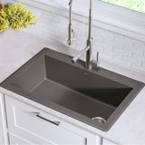 Kraus KGD54GREY Forteza Granite Kitchen Sink 33 Inch Grey