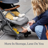 Ergobaby Metro+ Deluxe Compact Baby Stroller, Lightweight Umbrella Stroller Folds Down for Overhead Airplane Storage (Carries up to 50 lbs), Car Seat Compatible, Empire State Green