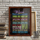 Poster Hub Wine Rules Colours Art Decor