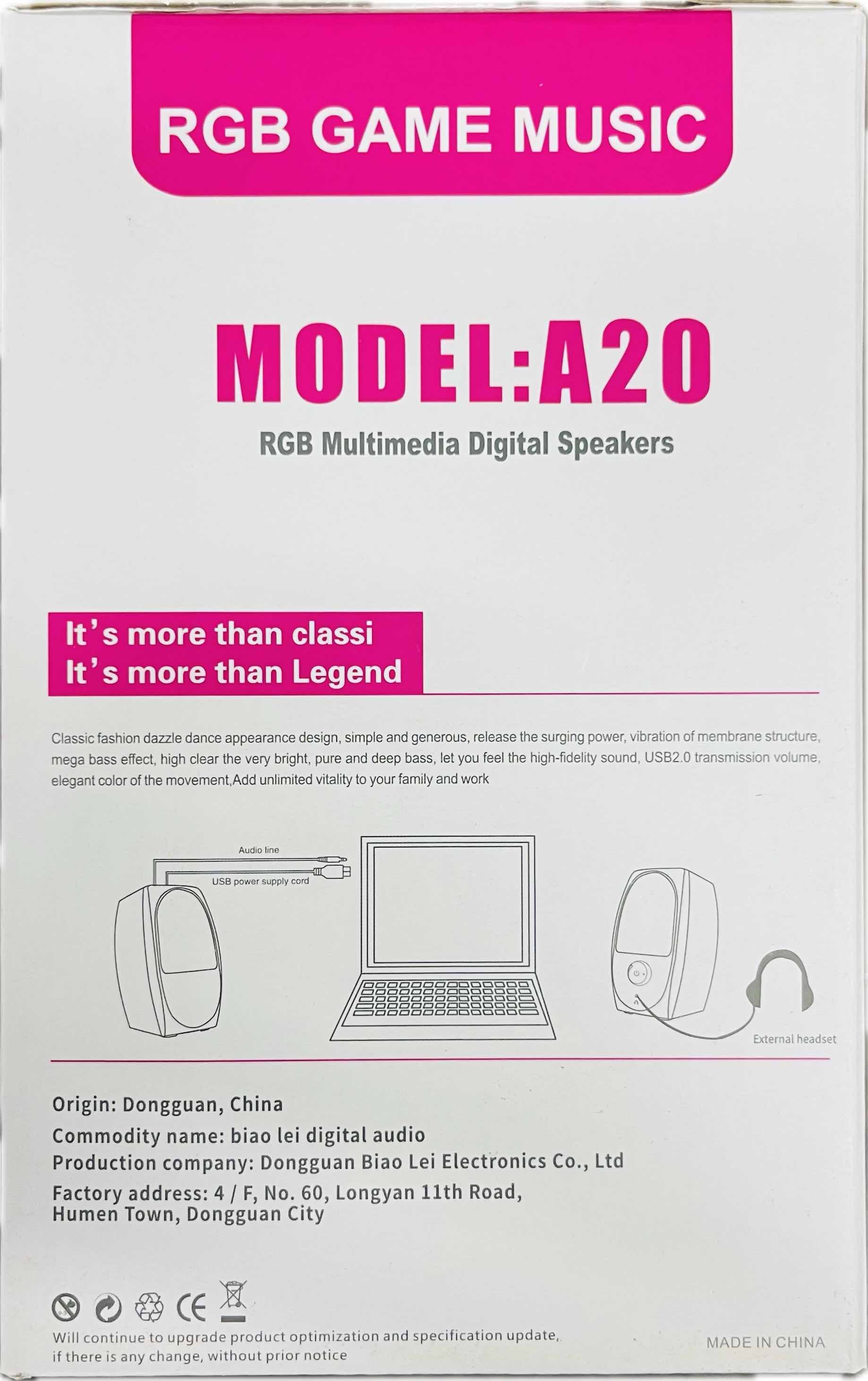 A20 USB 2.0 High Quality Portable Speaker