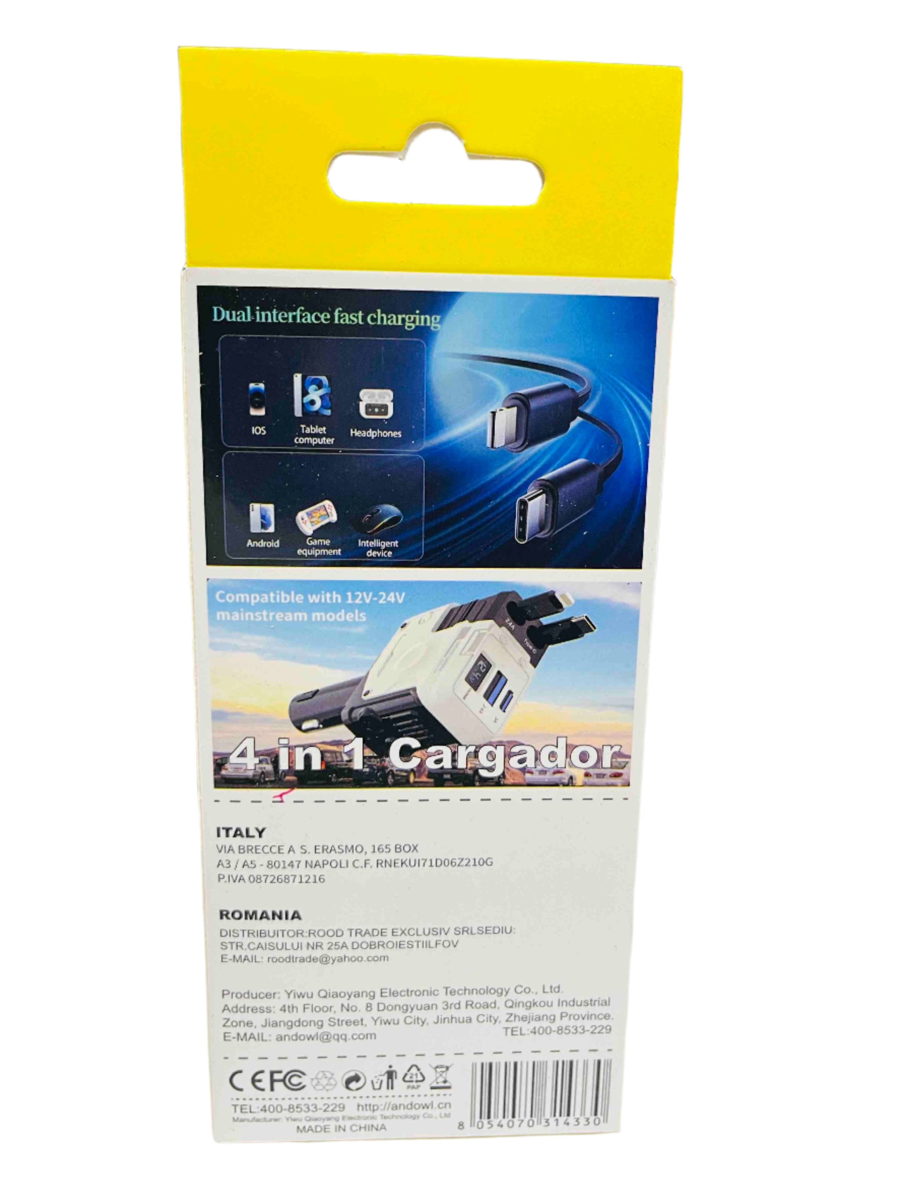 Car Charger-120W/Andowl/QC799 4in1