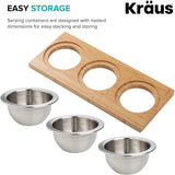 Kraus Kore Set Of 3 Stainless Steel Round Bowls KSC1003BB