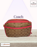 Coach Camera Bag Signature Pink strap