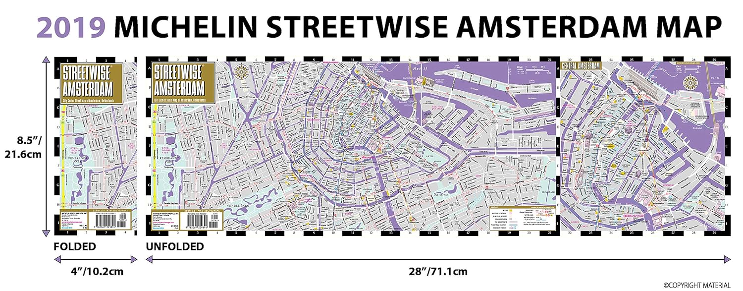 Streetwise Amsterdam Map Laminated City Center Street Map of Amsterdam Netherlands